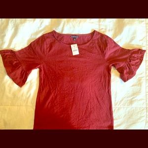 J. Crew ruffle sleeve top